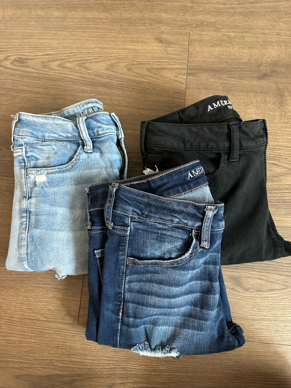 American Eagle Outfitters Jeans BUNDLE - Light Wash, Dark Wash, Black